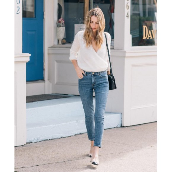 Sézane Parisian Perfect Slim High Waisted Skinny Blue Denim Jeans High Rise - 29 - Picture 3 of 13